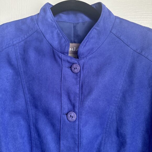 TanJay Jacket Women Purple Blue Suede Jacket Size 12 - Picture 3 of 6